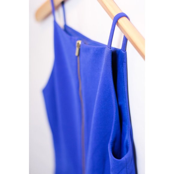 H&M ROYAL BLUE MIDI BODYCON COCKTAIL DRESS - Picture 4 of 6